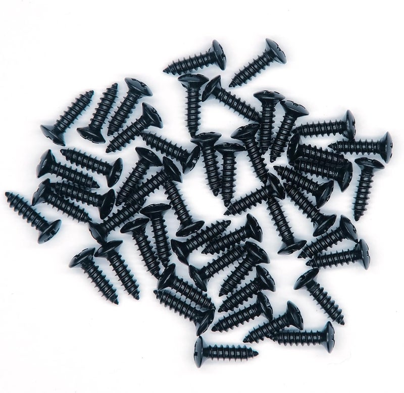 harpfeas 3MM Electric Guitar Bass Pickguard Screws Pick Guards Scratch Plate Mounting Screws for Fender Strat ST Tele TL Stratocaster Telecaster Gibson LP Les Paul SG Guitar Pack of 50 (Black) - Image 2
